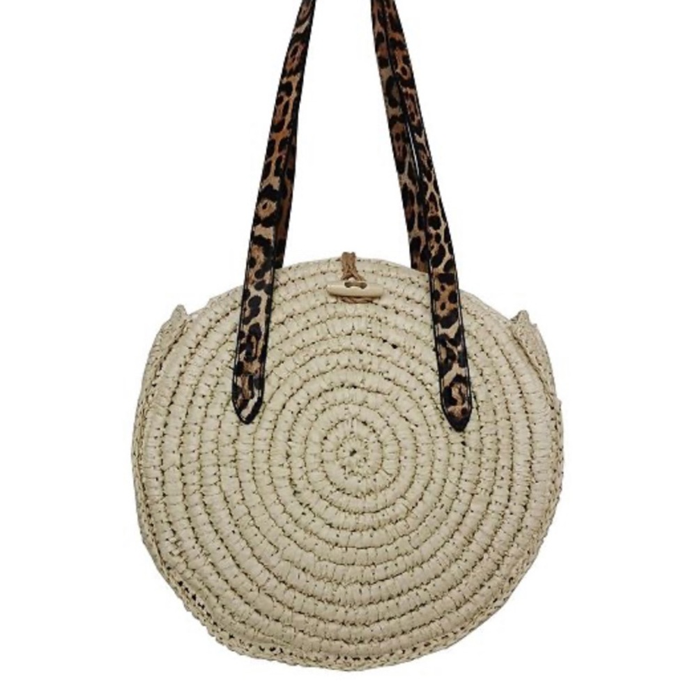 Circle Straw Tote